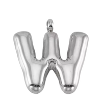 Large Silver Bubble Letter Collection - 'W' Silver Large Bubble Letter