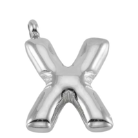 Large Silver Bubble Letter Collection - 'X' Silver Large Bubble Letter