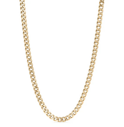 Gold Diamond Cut Curb Chain Necklace