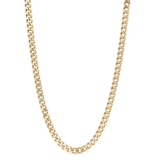 Gold Diamond Cut Curb Chain Necklace