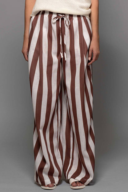 Breezy Linen-Blend Striped Wide-Leg Pants: GREEN / S-2/M-2/L-2