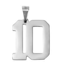 Large Silver Sports Number Collection - 10