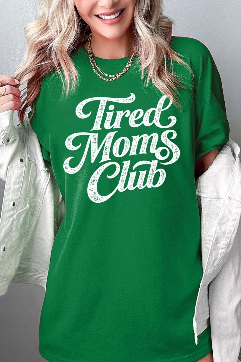 Tired Moms Club Graphic Heavy Cotton Tee: NATURAL / XL