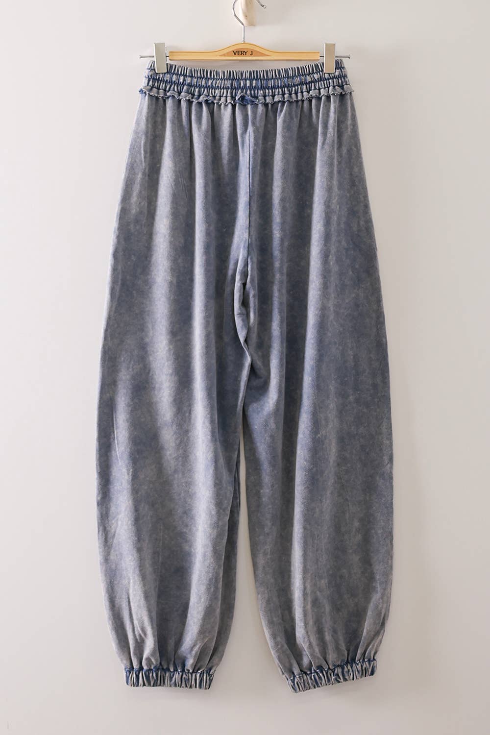 NP71148-Vintage Wash Cargo Jogger Pants: DENIM / S-M-L/2-2-2