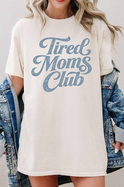 Tired Moms Club Graphic Heavy Cotton Tee: NATURAL / XL