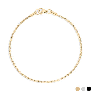 Silver Rope Chain Bracelet