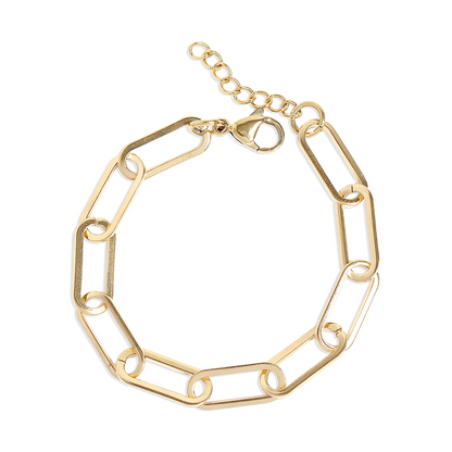 2.5mm Gold Paperclip Chain Bracelet