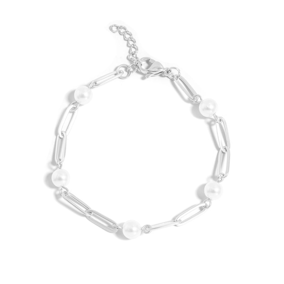Pearl Paperclip Bracelet
