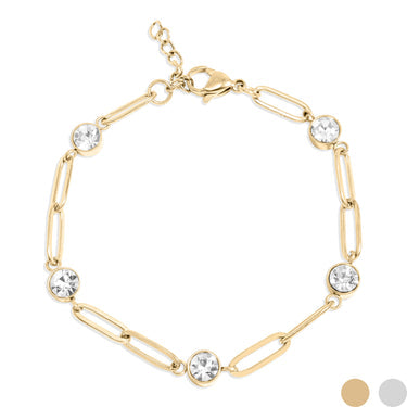 CZ Stone Paperclip Bracelet