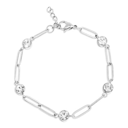 CZ Stone Paperclip Bracelet