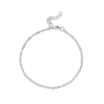 Silver Singapore Chain Bracelet