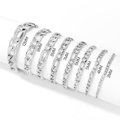 Silver Figaro Chain Bracelet