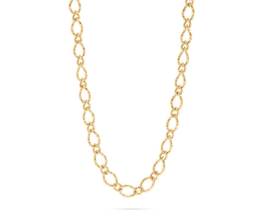 Hammered Oval Chain Necklace