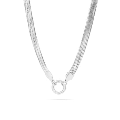 Gold Herringbone Carabiner Necklace