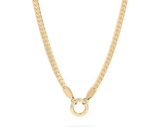 Curb Chain Charm Holder Necklace - Cluster