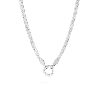 Curb Chain Charm Holder Necklace - Cluster