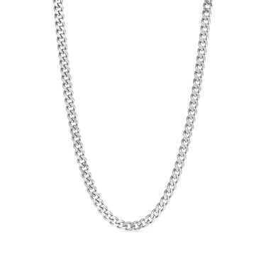 Silver Diamond Cut Curb Chain Necklace