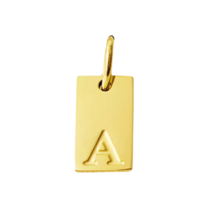 Small Gold Rectangle Stamped Initial Collection