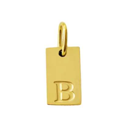 Small Gold Rectangle Stamped Initial Collection