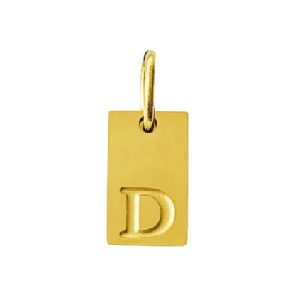Small Gold Rectangle Stamped Initial Collection