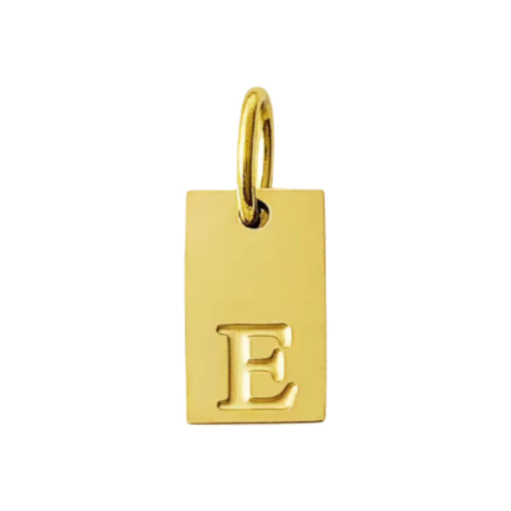 Small Gold Rectangle Stamped Initial Collection
