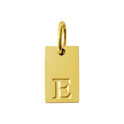 Small Gold Rectangle Stamped Initial Collection