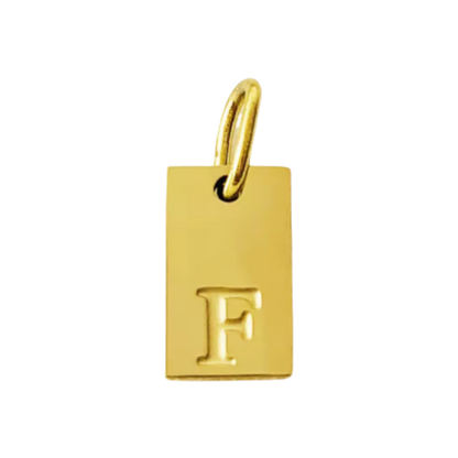 Small Gold Rectangle Stamped Initial Collection