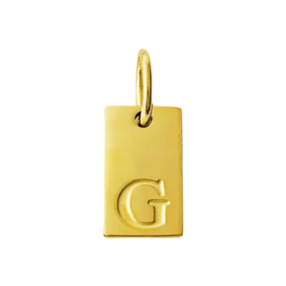 Small Gold Rectangle Stamped Initial Collection