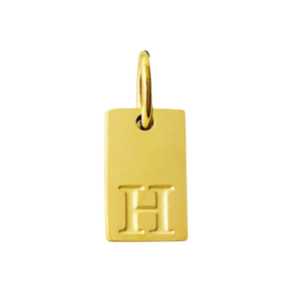 Small Gold Rectangle Stamped Initial Collection