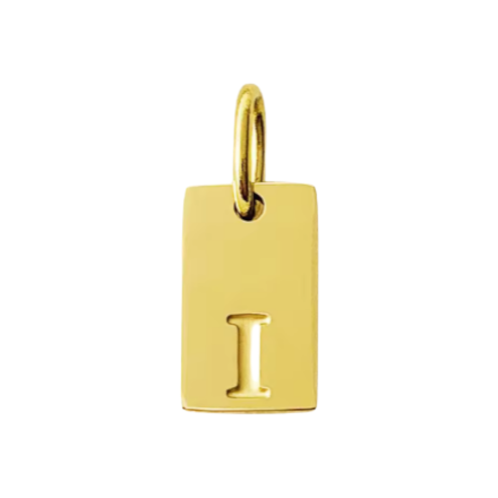 Small Gold Rectangle Stamped Initial Collection