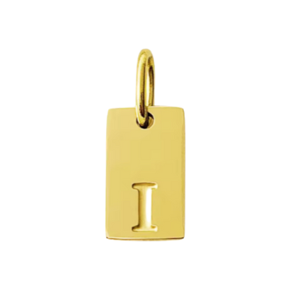 Small Gold Rectangle Stamped Initial Collection