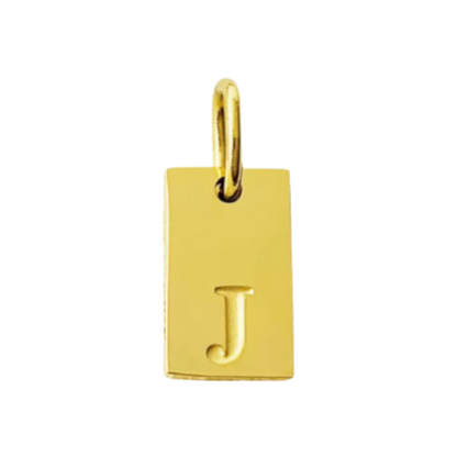Small Gold Rectangle Stamped Initial Collection