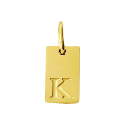 Small Gold Rectangle Stamped Initial Collection
