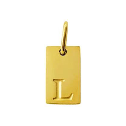 Small Gold Rectangle Stamped Initial Collection