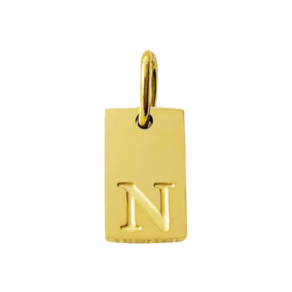 Small Gold Rectangle Stamped Initial Collection