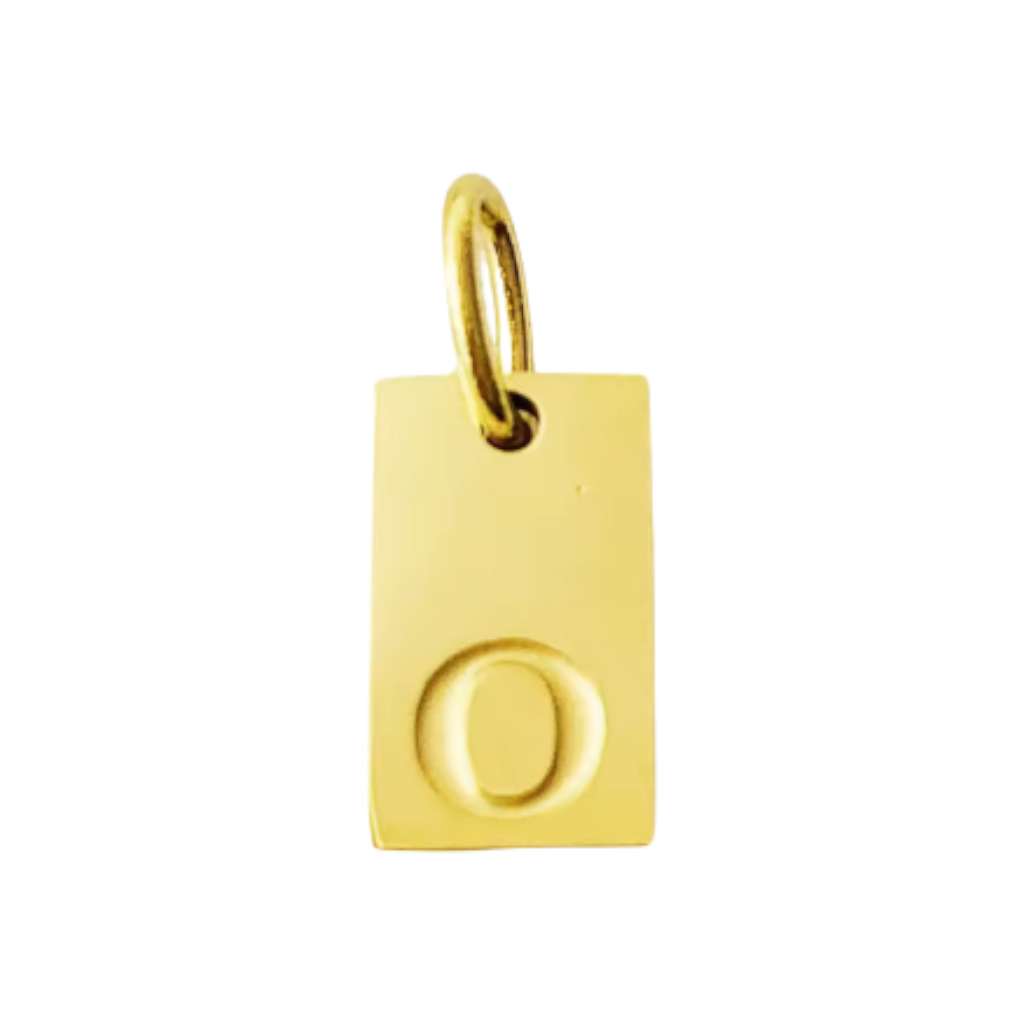Small Gold Rectangle Stamped Initial Collection