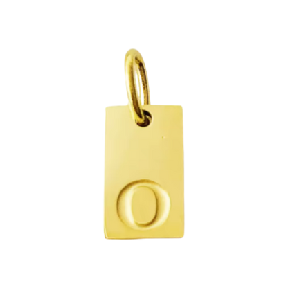 Small Gold Rectangle Stamped Initial Collection