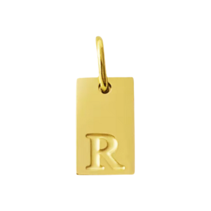 Small Gold Rectangle Stamped Initial Collection