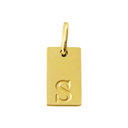 Small Gold Rectangle Stamped Initial Collection