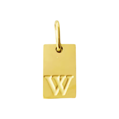 Small Gold Rectangle Stamped Initial Collection