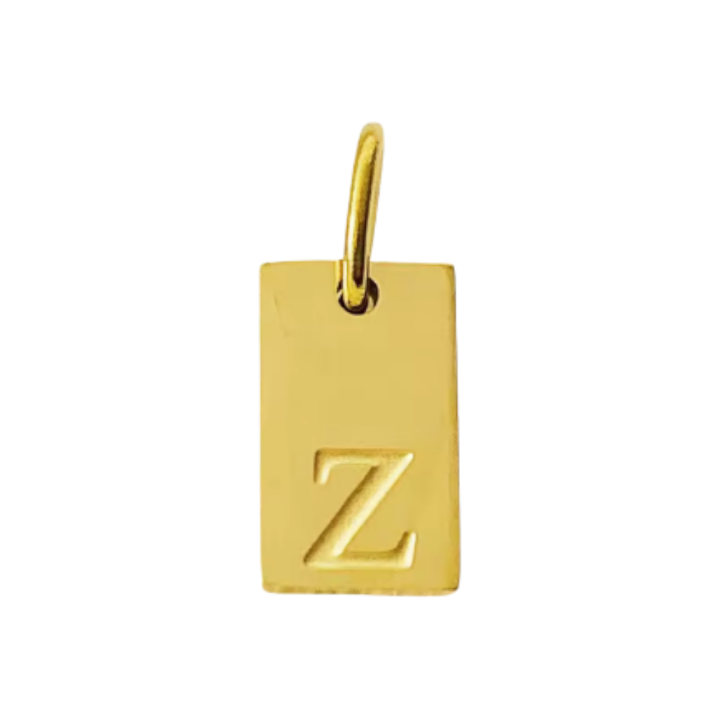 Small Gold Rectangle Stamped Initial Collection