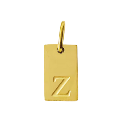 Small Gold Rectangle Stamped Initial Collection