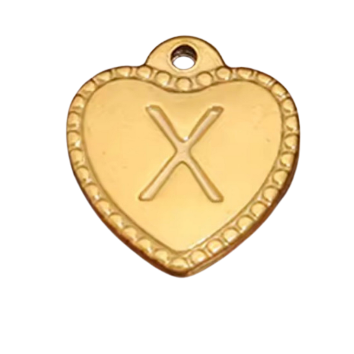 Gold Heart Pendant Initial Collection