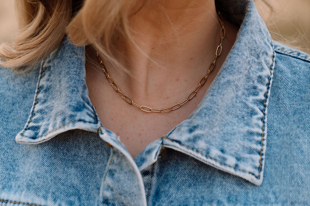 2.5mm Silver Paperclip Chain Necklace