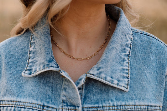 4mm Gold Paperclip Chain Necklace