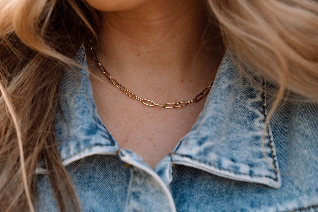 2.5mm Silver Paperclip Chain Necklace