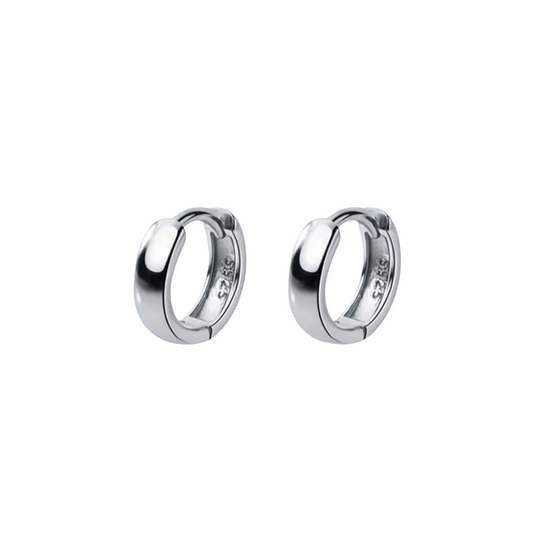 10mm Silver Huggie Earrings