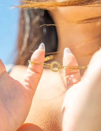 Silver Paperclip Charm Keeper Necklace