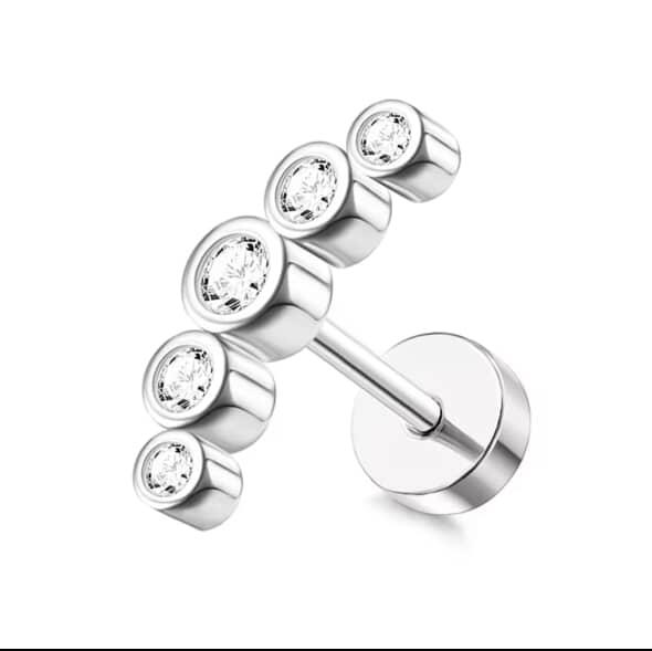Gold CZ Single Earring