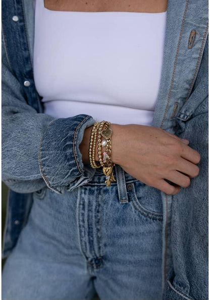 Gold Beaded Stretch Bracelet